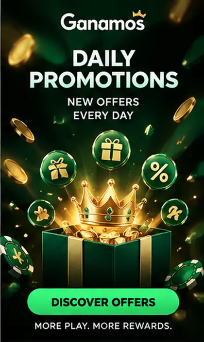 Oferta de bienvenida de Ganamos. Antes de aceptarla, revisa el rollover y la apuesta máxima.