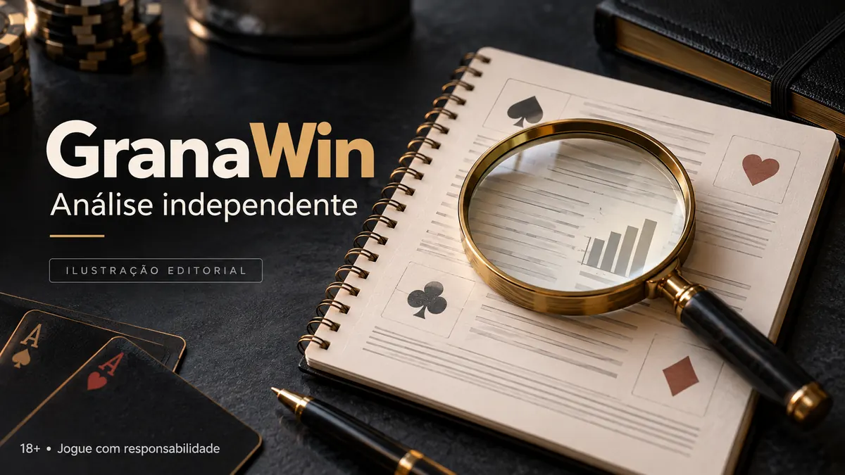 Análise independente de GranaWin: o que verificamos antes de recomendar. Ilustração editorial.