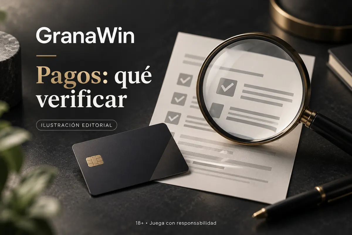 Pagos en GranaWin: qué verificar antes de depositar y retirar. Ilustración editorial.