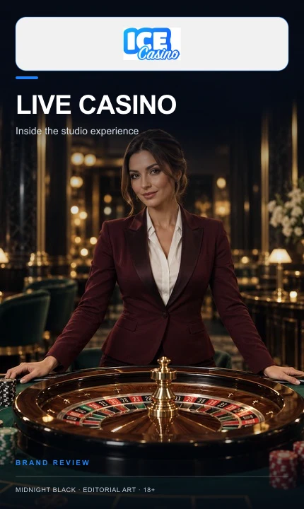 Cassino ao vivo de Ice Cassino: mesas com crupiê real.