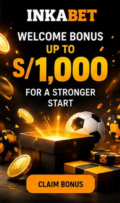 Oferta de bienvenida de Inkabet. Antes de aceptarla, revisa el rollover y la apuesta máxima.