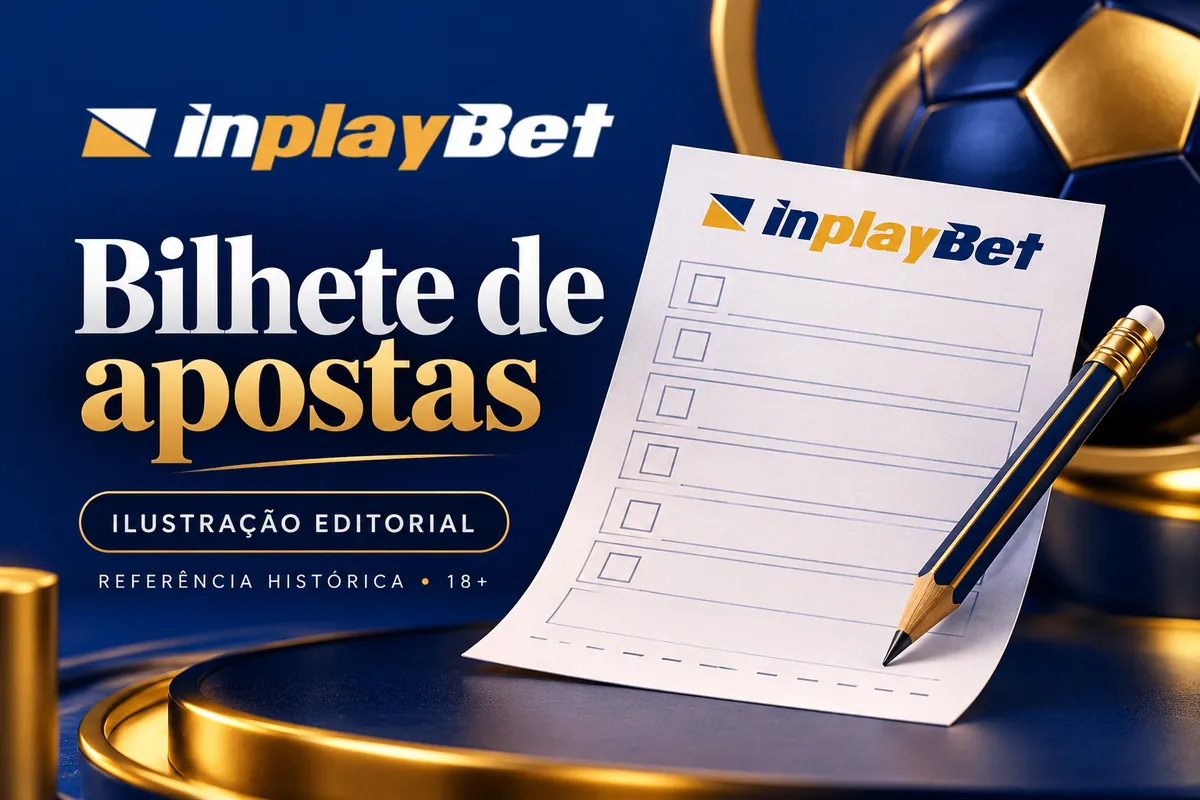 Ilustração de bilhete de apostas em branco com o logotipo da inplayBet