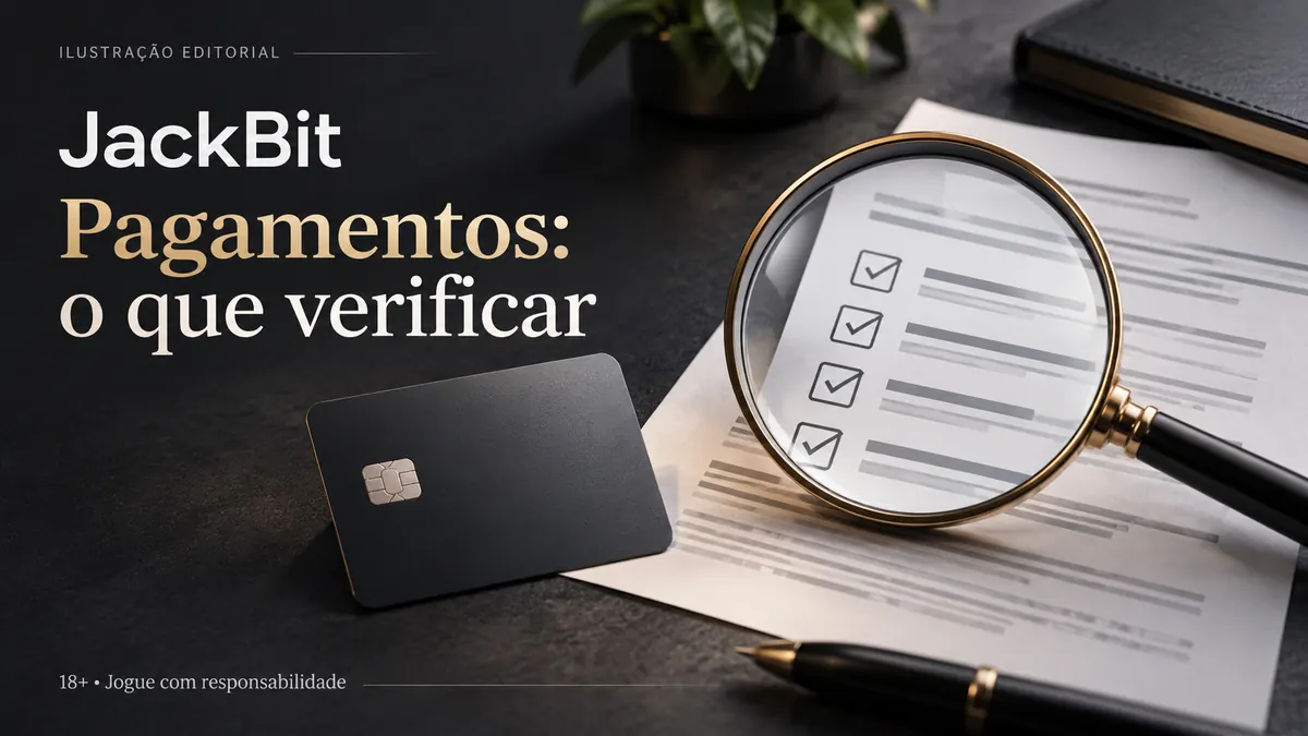Pagamentos em JackBit: o que verificar antes de depositar e sacar. Ilustração editorial.