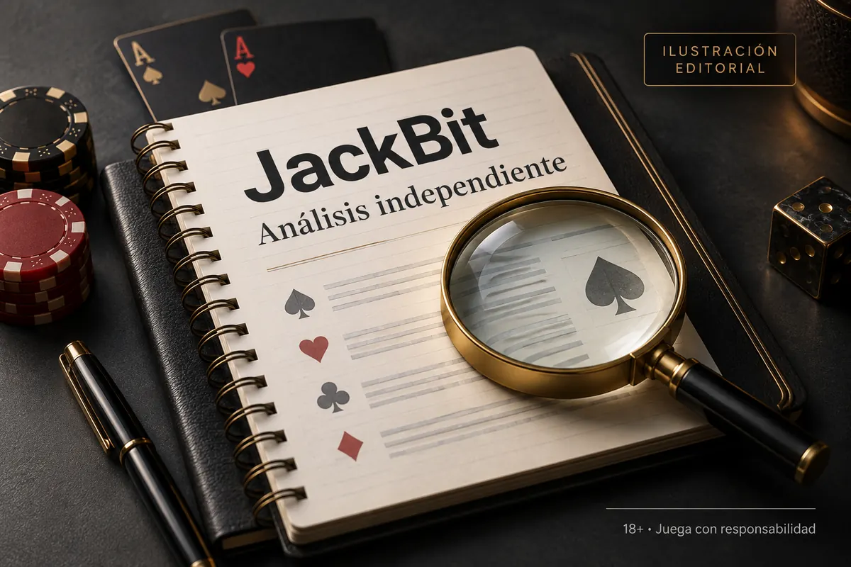 Análisis independiente de JackBit: lo que revisamos antes de recomendarlo. Ilustración editorial.