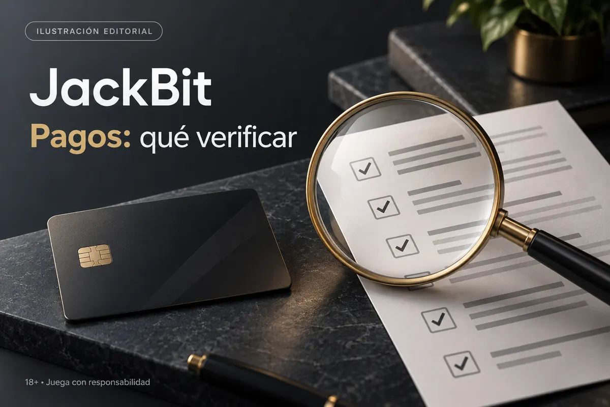 Pagos en JackBit: qué verificar antes de depositar y retirar. Ilustración editorial.