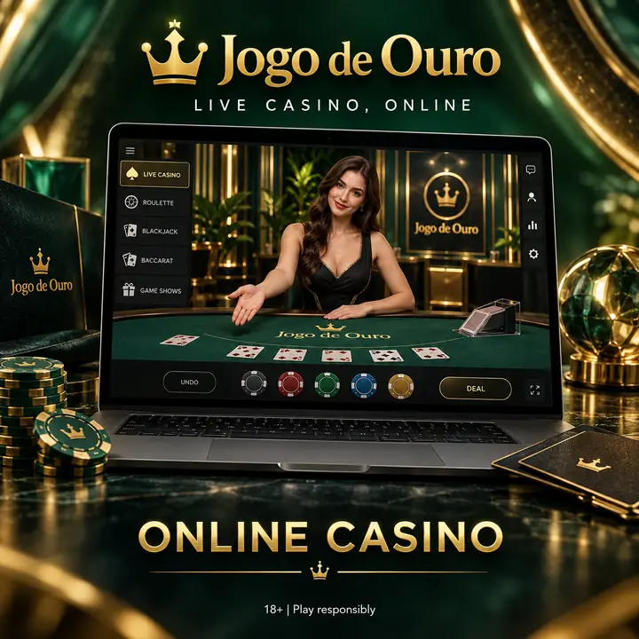 Cassino ao vivo de Jogo de Ouro: mesas com crupiê real.