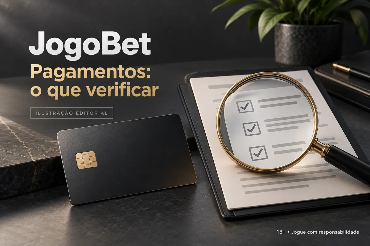 Pagamentos em JogoBet: o que verificar antes de depositar e sacar. Ilustração editorial.