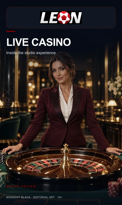 Cassino ao vivo de Leon: mesas com crupiê real.