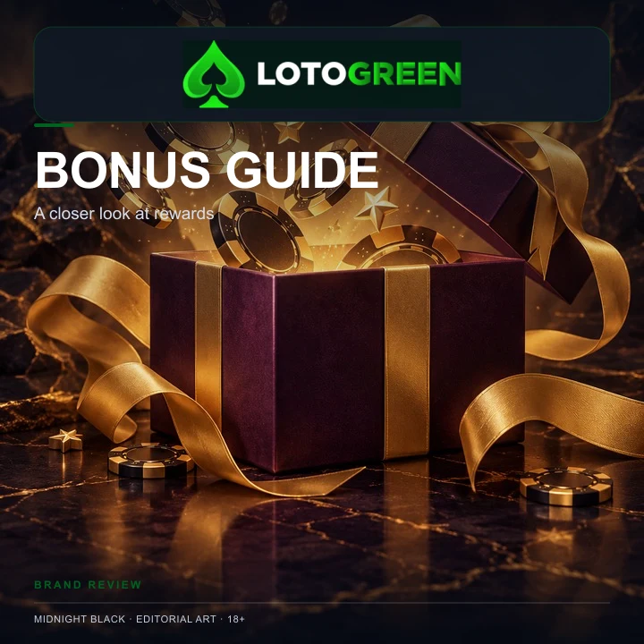 Oferta de boas-vindas de Lotogreen. Antes de aceitar, confira o rollover e a aposta máxima.