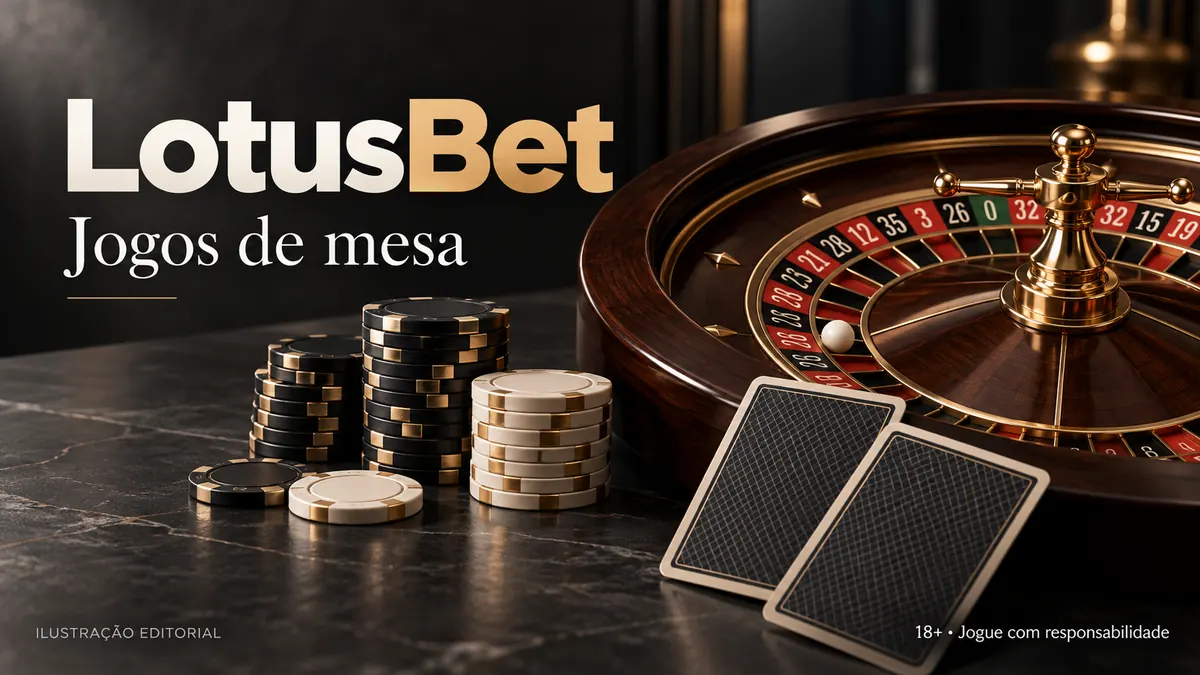 Jogos de mesa em LotusBet: roleta, blackjack e bacará. Ilustração editorial.