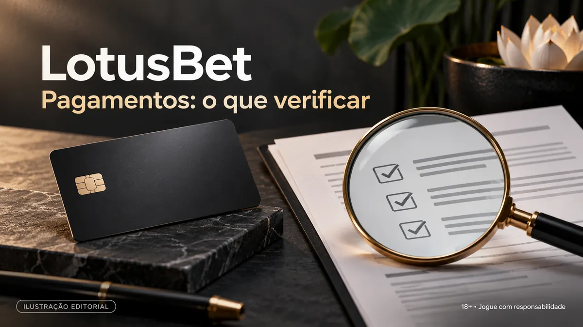 Pagamentos em LotusBet: o que verificar antes de depositar e sacar. Ilustração editorial.