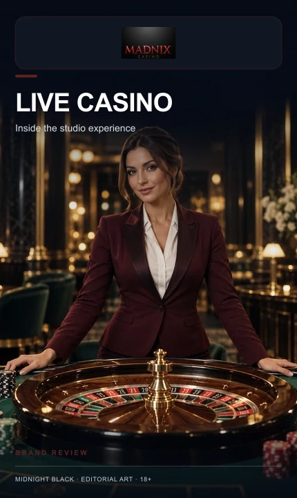 Casino en vivo de Madnix: mesas con crupier real.