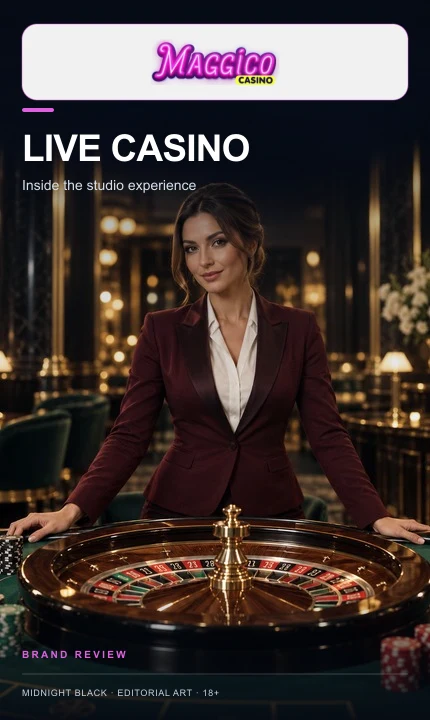 Casino en vivo de Maggico Casino: mesas con crupier real.