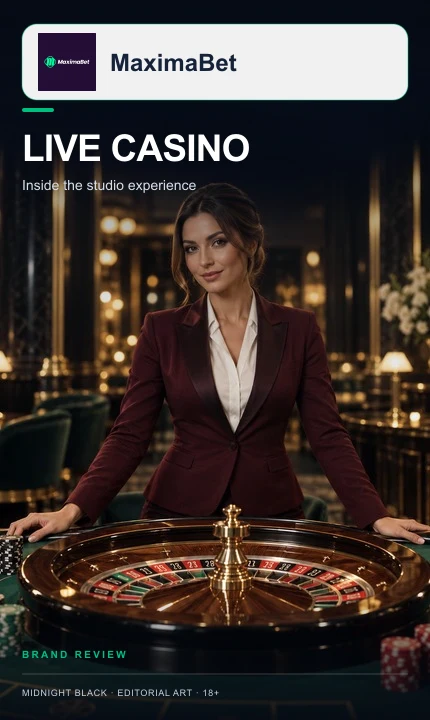 Cassino ao vivo de MaximaBet: mesas com crupiê real.