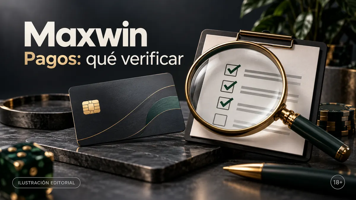 Pagos en Maxwin Casino: qué verificar antes de depositar y retirar. Ilustración editorial.