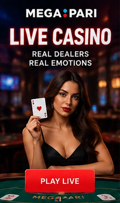 Casino en vivo de Megapari: mesas con crupier real.