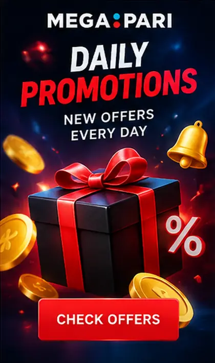 Oferta de bienvenida de Megapari. Antes de aceptarla, revisa el rollover y la apuesta máxima.