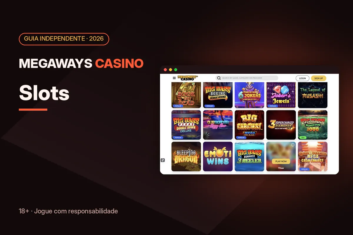 Capa 'Slots' com o lobby de slots de megawayscasino.com