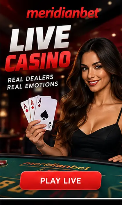 Casino en vivo de Meridianbet: mesas con crupier real.