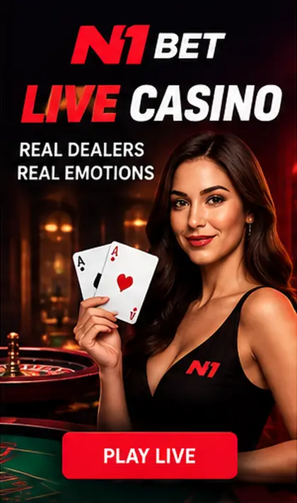 Cassino ao vivo de N1 Bet: mesas com crupiê real.