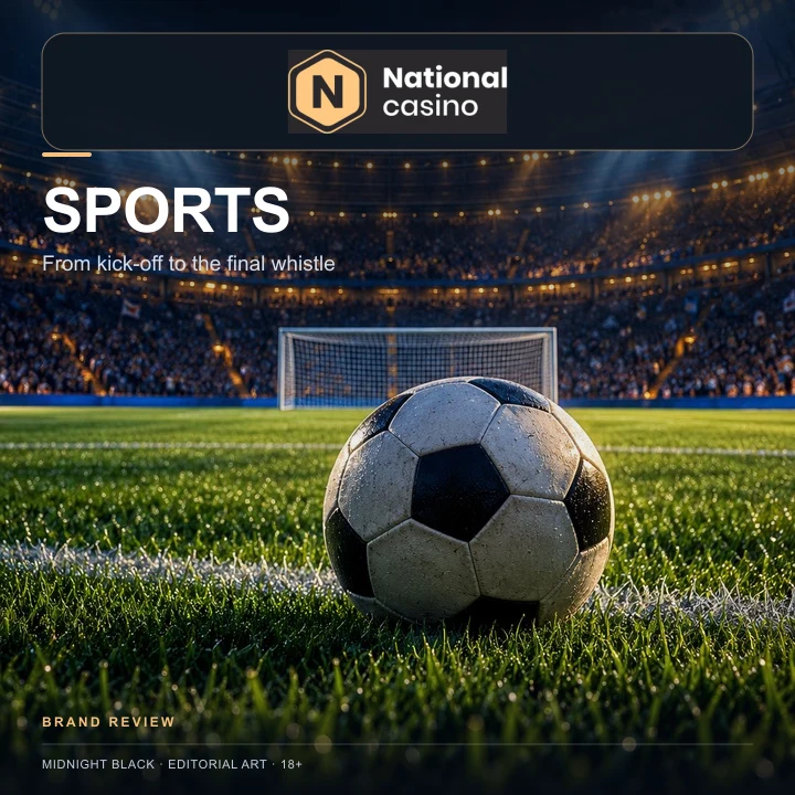 National Casino también acepta apuestas deportivas; el bono de casino y el de deportes suelen ser distintos.