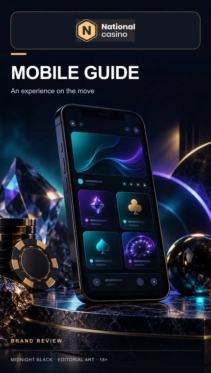 National Casino en el celular: funciona desde el navegador, la app es opcional.