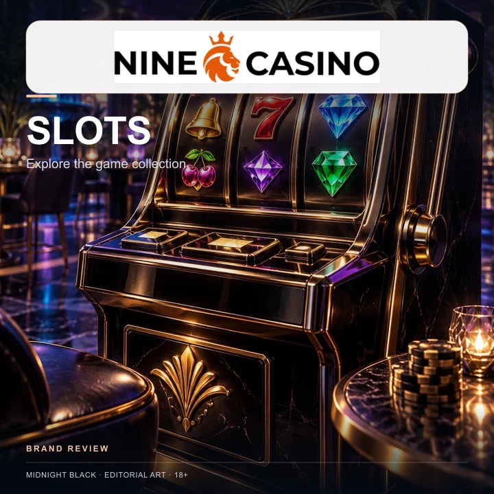 Slots em NineCasino: o RTP de cada jogo aparece no menu de informações.