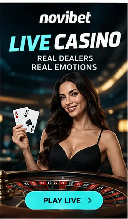 Casino en vivo de Novibet: mesas con crupier real.
