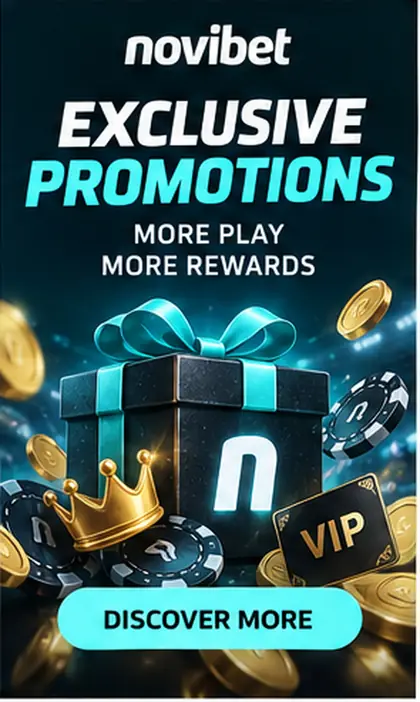 Oferta de bienvenida de Novibet. Antes de aceptarla, revisa el rollover y la apuesta máxima.