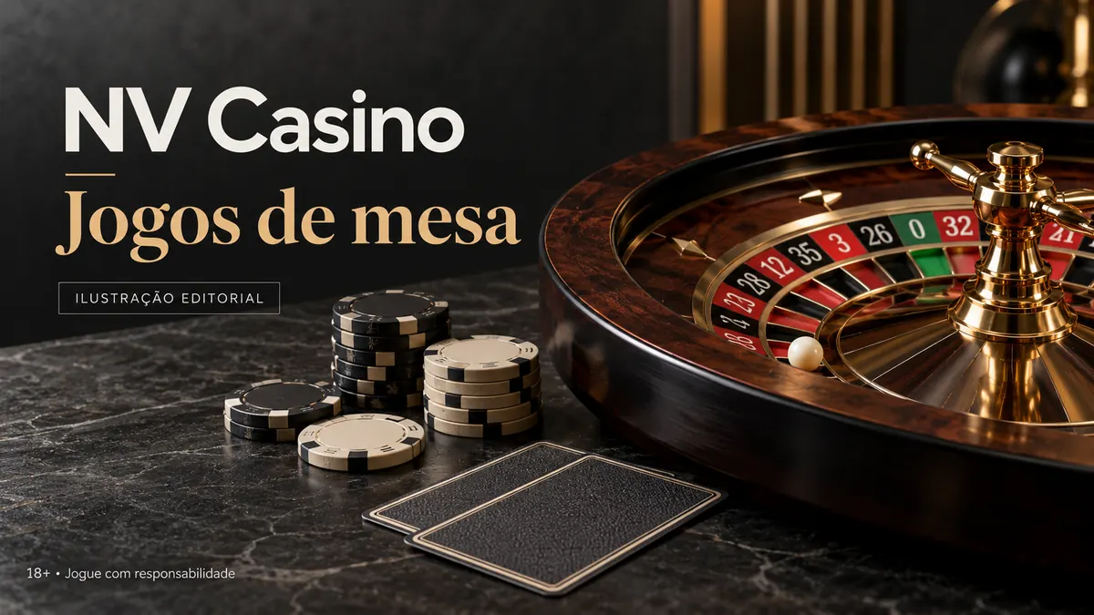 Jogos de mesa em NV Casino: roleta, blackjack e bacará. Ilustração editorial.