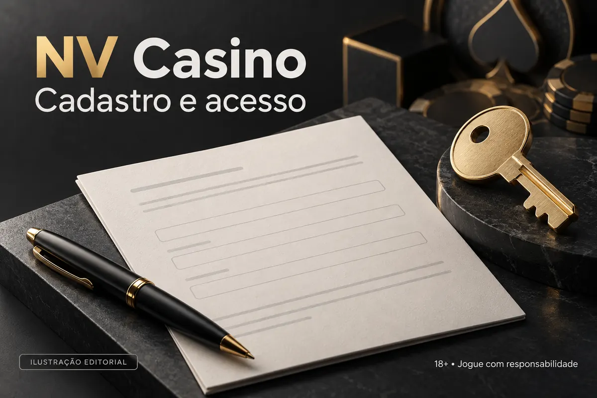 Cadastro e acesso em NV Casino: dados reais e verificação da conta. Ilustração editorial.