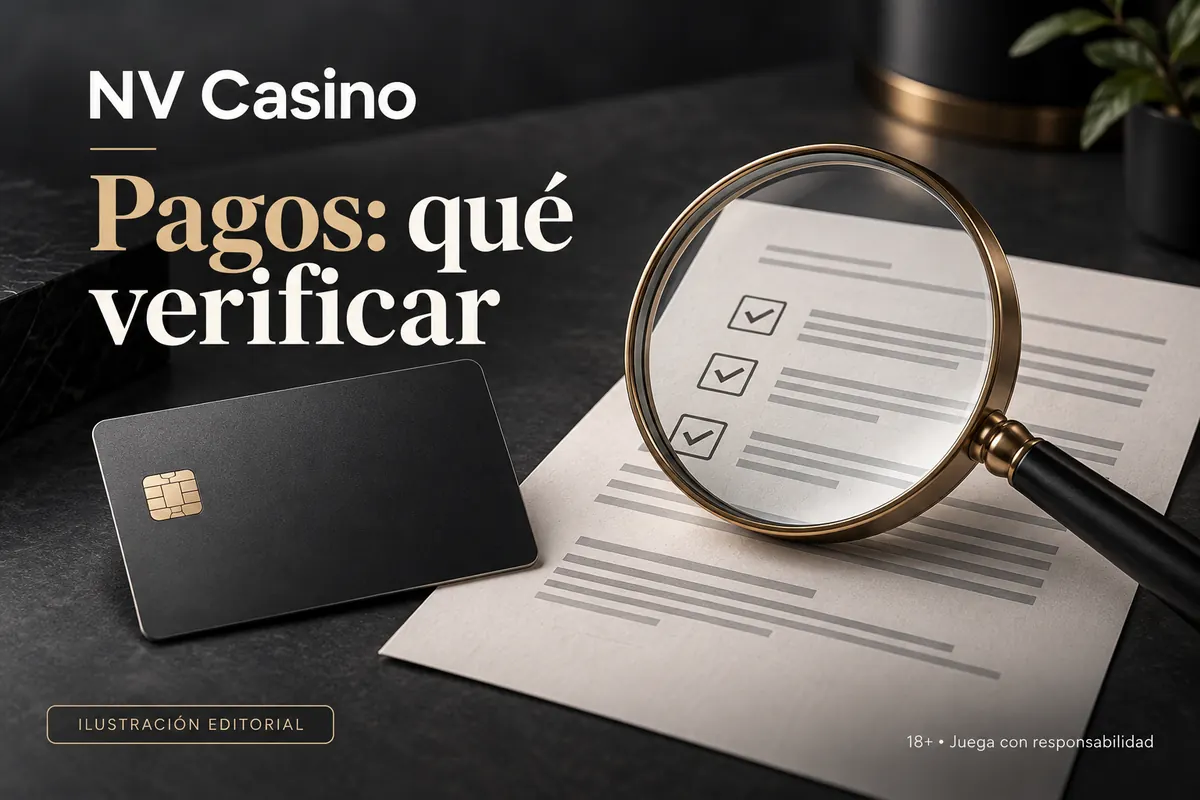 Pagos en NV Casino: qué verificar antes de depositar y retirar. Ilustración editorial.