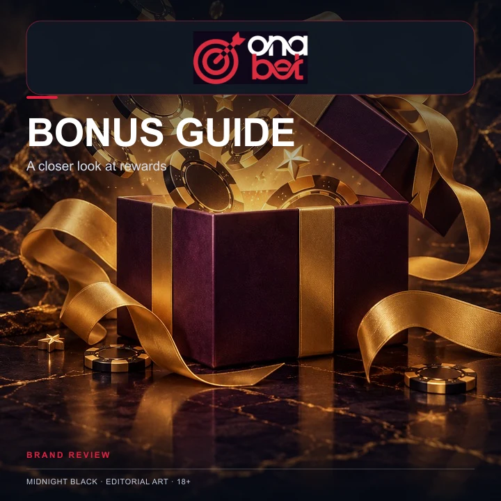 Oferta de boas-vindas de Onabet. Antes de aceitar, confira o rollover e a aposta máxima.