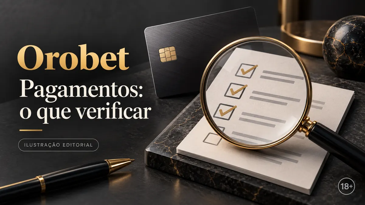 Pagamentos em Orobet: o que verificar antes de depositar e sacar. Ilustração editorial.