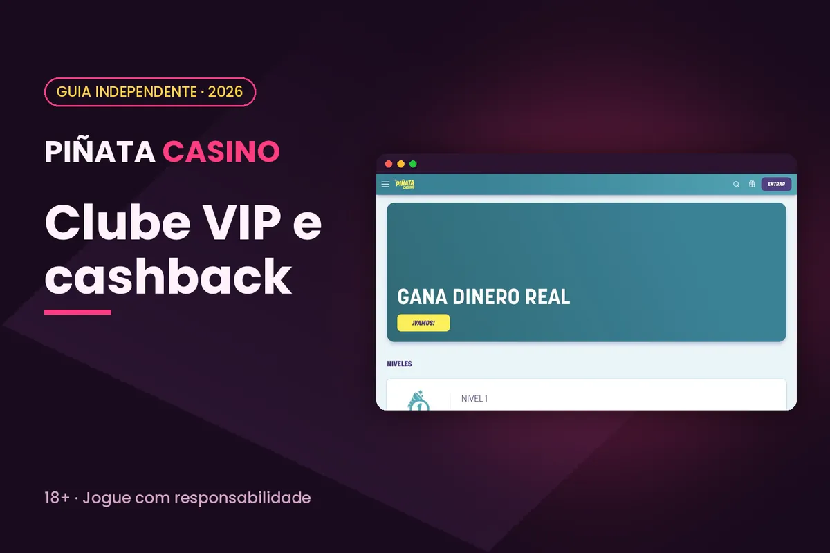 Capa 'Clube VIP e cashback' com o programa de pontos de pinatacasino.es