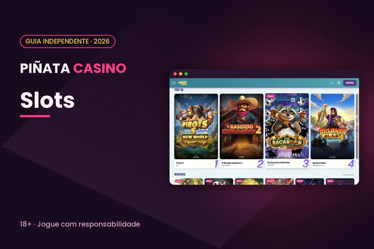 Capa 'Slots' com o Top 10 de slots de pinatacasino.es