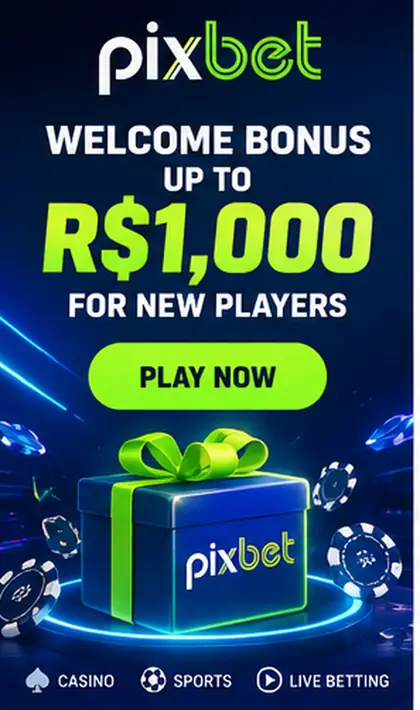 Oferta de boas-vindas de Pixbet. Antes de aceitar, confira o rollover e a aposta máxima.