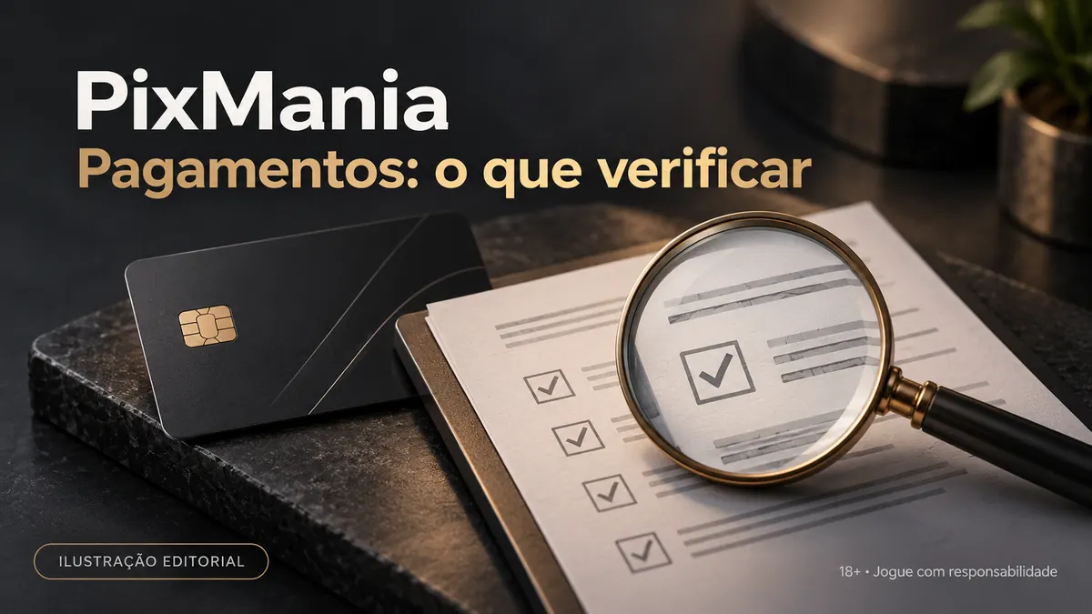 Pagamentos em PixMania: o que verificar antes de depositar e sacar. Ilustração editorial.