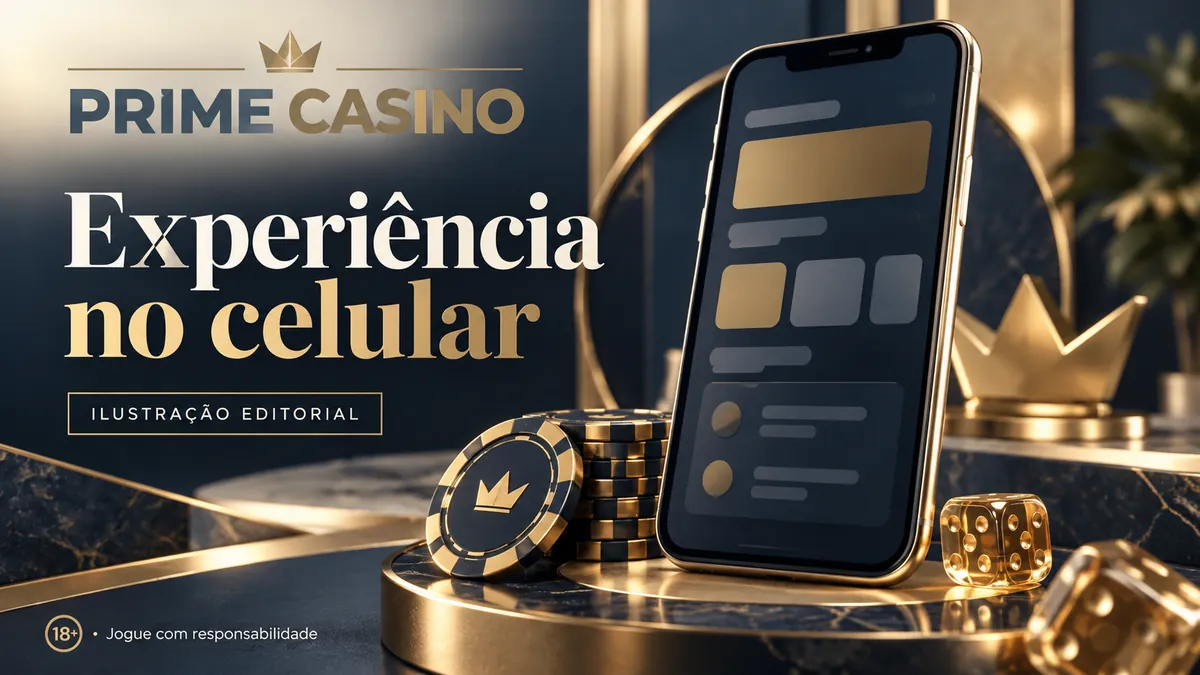 Ilustração de smartphone com tela de cassino estilizada