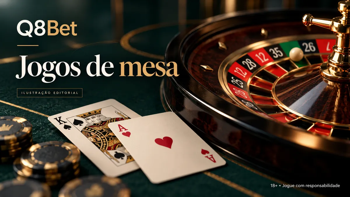 Roleta, cartas de baralho e fichas sobre uma mesa verde