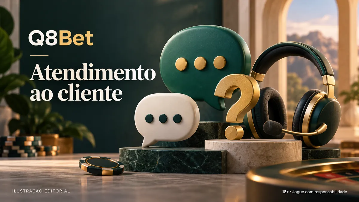 Balões de conversa, ponto de interrogação e fone de ouvido