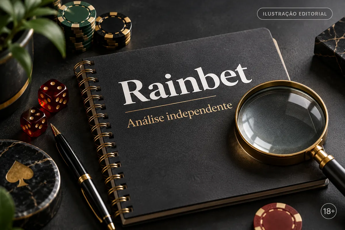 Análise independente de Rainbet: o que verificamos antes de recomendar. Ilustração editorial.
