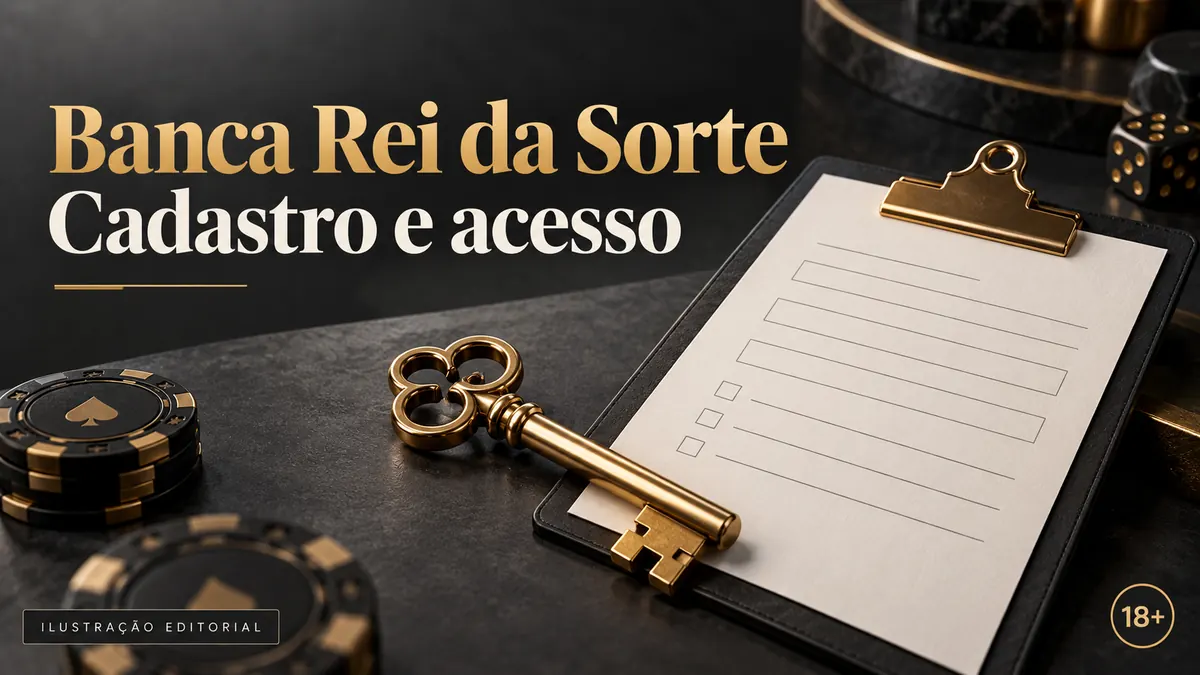 Cadastro e acesso em Rei da Sorte: dados reais e verificação da conta. Ilustração editorial.