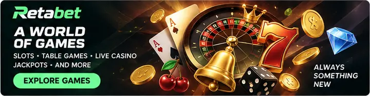 Tragamonedas en Retabet: el RTP de cada juego se ve en su menú de información.