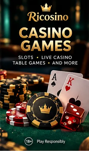Casino en vivo de Ricosino: mesas con crupier real.