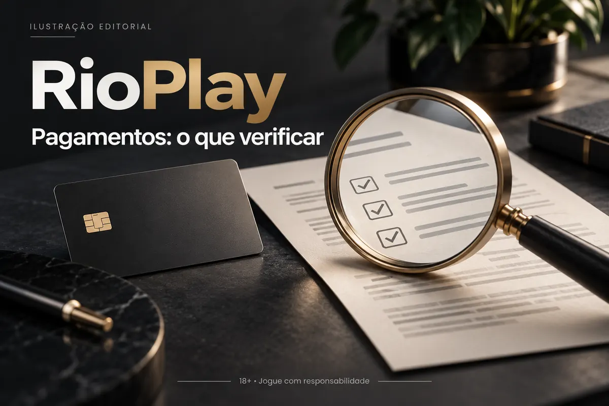Pagamentos em RioPlay: o que verificar antes de depositar e sacar. Ilustração editorial.