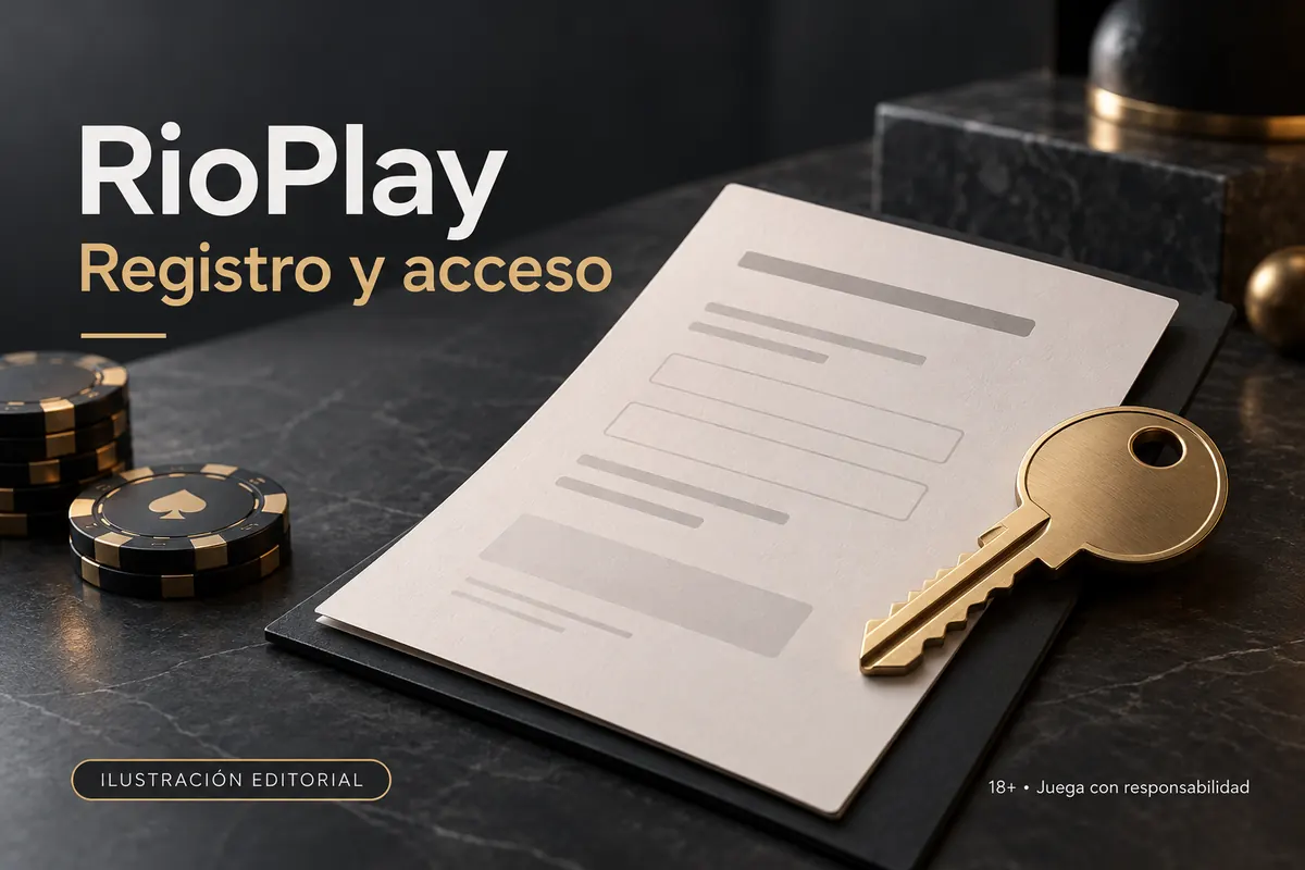 Registro y acceso en RioPlay: datos reales y verificación de la cuenta. Ilustración editorial.
