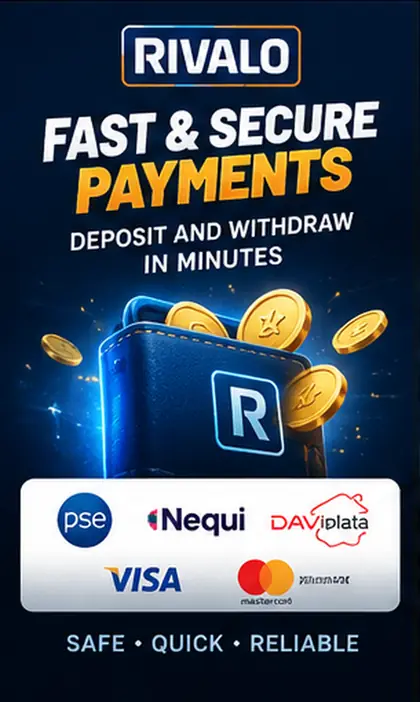 Pagos en Rivalo: deposita y retira con métodos a tu nombre.