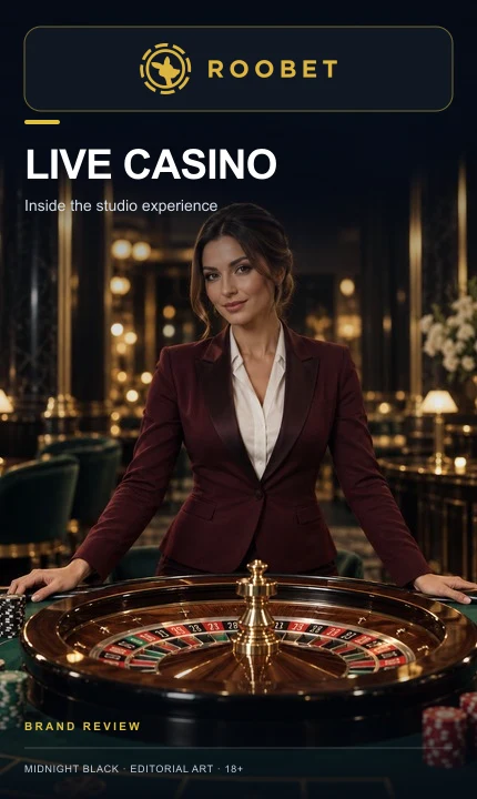 Casino en vivo de Roobet: mesas con crupier real.