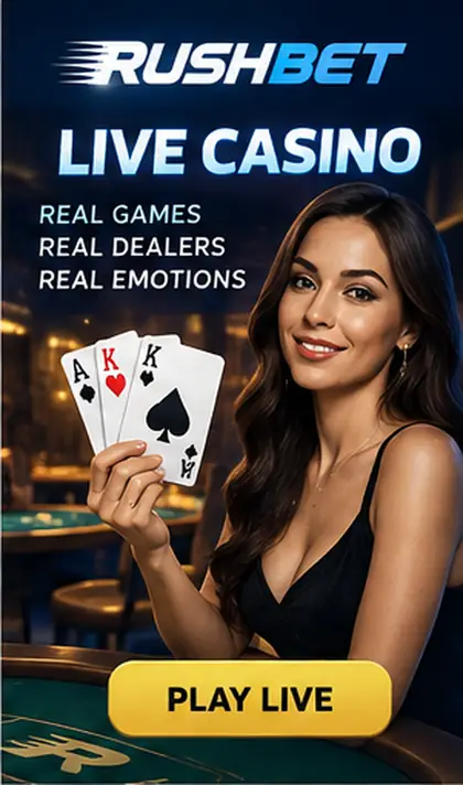 Casino en vivo de Rushbet: mesas con crupier real.